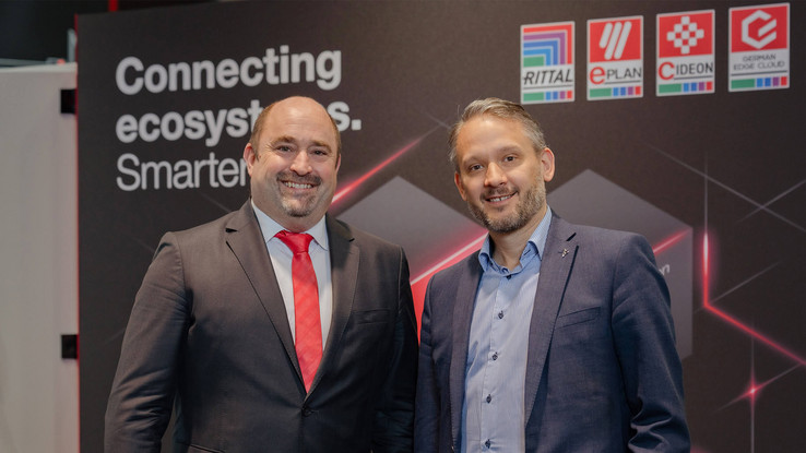 Sebastian Seitz and Dominic Kurtaz EPLAN & Cideon CEO Sebastian Seitz and Dassault Systèmes Managing Director Eurocentral Dominic Kurtaz